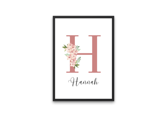 Flowered Custom Letter & Name