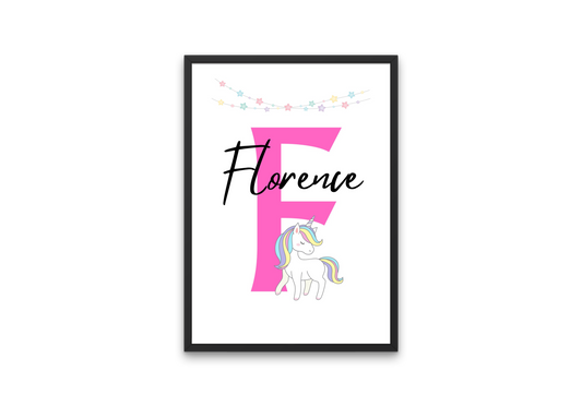 Unicorn Custom Letter & Name